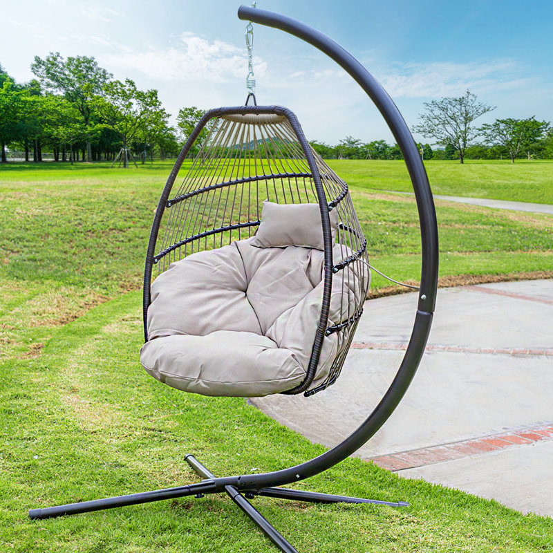 Bungalow Rose Aviva Outdoor Luxury Wicker Swing Chair Wayfair